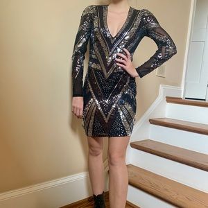 Express Sequin Cocktail Dress